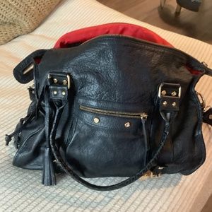 Black leather purse